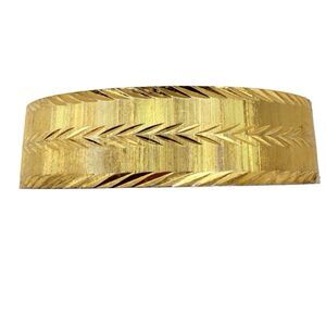 VTG Monet Diamond Cut Gold Plated Bangle Bracelet 7.5" Textured Etched Brushed